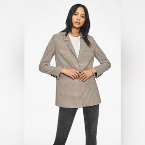 Anine Bing • Madeleine Oversized Blazer Mustard Check Plaid S